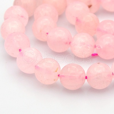 Round Natural Rose Quartz Beads Strands G-N0120-07-10mm-1