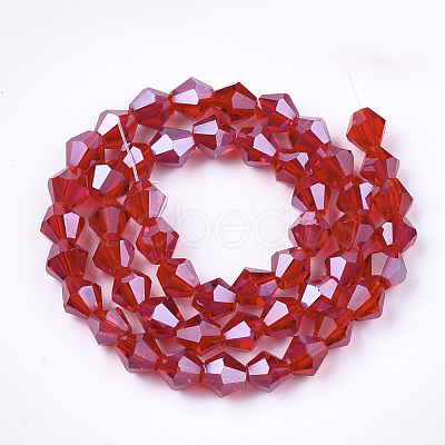 Electroplate Glass Beads Strands X-EGLA-Q118-6mm-A07-1