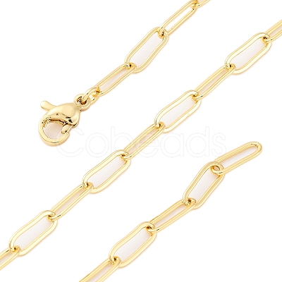 Brass Paperclip Chains Necklaces for Women NJEW-D302-69G-1