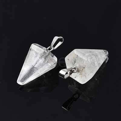 Cone/Spike/Pendulum Natural Quartz Crystal Pendants G-R278-84-1