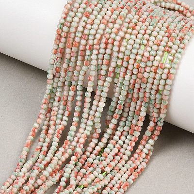 Glazed Porcelain Beads Strands PORC-P034-2mm-01-1