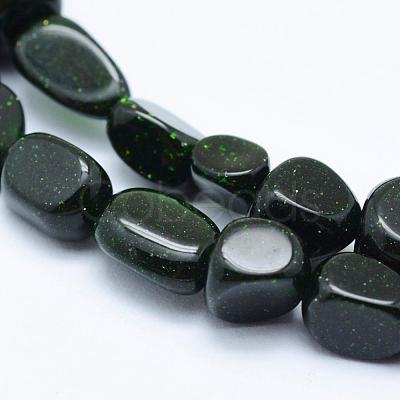 Synthetic Green Goldstone Beads Strands G-K203-37-1