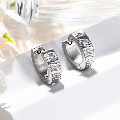 304 Stainless Steel Polishing effect Hoop Earrings EJEW-M001-14P-1