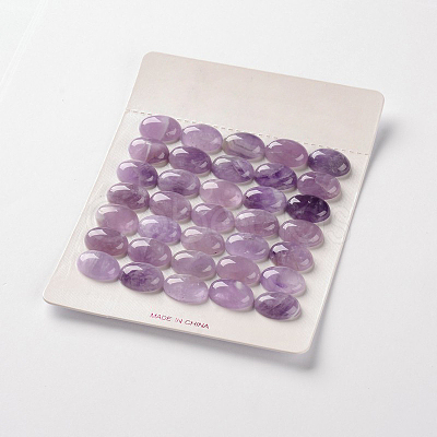 Natural Amethyst Gemstone Oval Cabochons G-J329-13-10x12mm-1