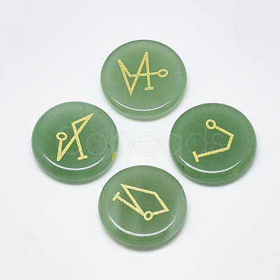 Natural Green Aventurine Cabochons G-T122-38G-1