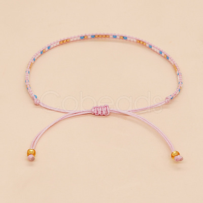 Bohemian Braided Adjustable Glass Seed Beaded Bracelets LS-EX8332-4-1