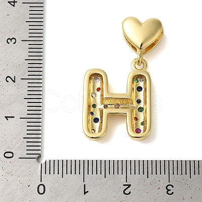 Rack Plating Brass Micro Pave Clear Cubic Zirconia Perdants KK-C067-12G-H-1