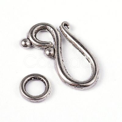 Tibetan Style Alloy Hook and Eye Clasps PALLOY-E436-56AS-NR-1