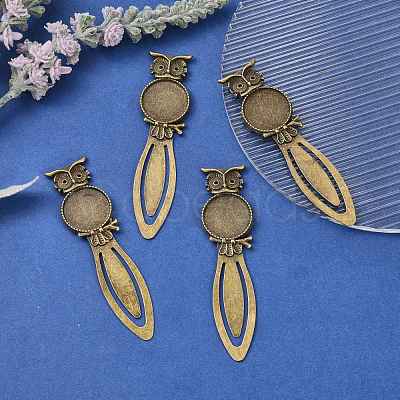 Iron Bookmark Cabochon Settings X-PALLOY-N0084-20AB-NF-1