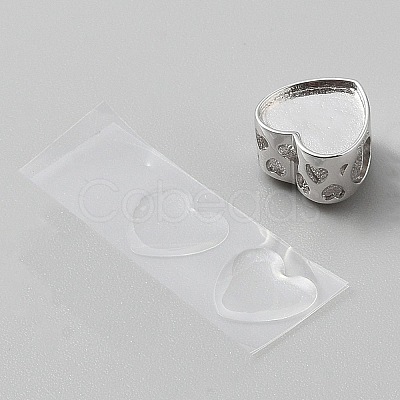 Heart 925 Sterling Silver European Beads STER-WH0010-59-1