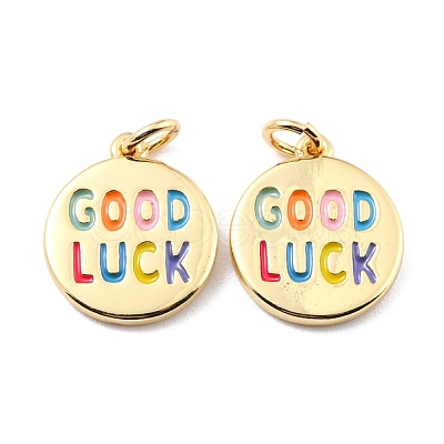 Brass Enamel Pendants KK-K250-25G-1