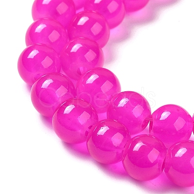Baking Paint Imitation Jade Glass Round Bead Strands X1-DGLA-Q021-8mm-28-1