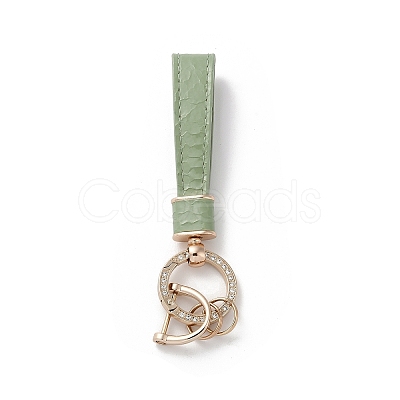 Microfiber & Zinc Alloy & Crystal Rhinestone Keychain KEYC-G062-01E-1