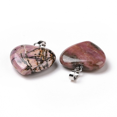 Natural Rhodonite Pendants G-G956-B22-FF-1