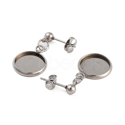 Stainless Steel Stud Dangle Earring Findings & Dangle Earring Findings & Stud Earring Findings STAS-XCP0001-82-1