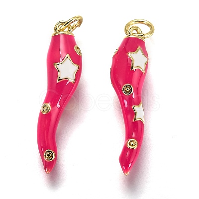 Brass Enamel Pendants X-KK-B026-15G-B-1