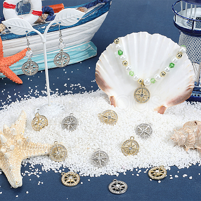 40Pcs 2 Colors Alloy Rhinestone Pendants FIND-SC0014-57-1