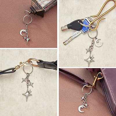 Star & Moon Alloy Keychain KEYC-SW00014-04-1