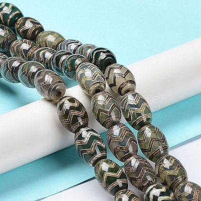 Tibetan Style dZi Beads Strands TDZI-E005-01C-1