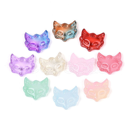 Baking Paint Transparent Glass Connector Charms X-DGLA-N018-18-1