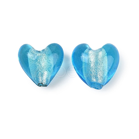 Handmade Silver Foil Lampwork Glass Beads LAMP-Q005-06B-1