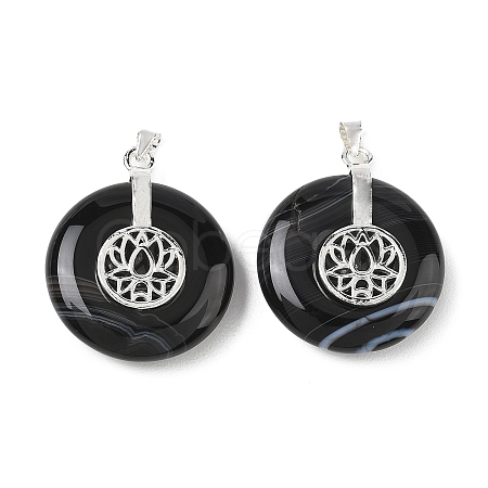 Natural Black Agate(Dyed & Heated) Pendants GG-CBAF4FB-02S-B01-1