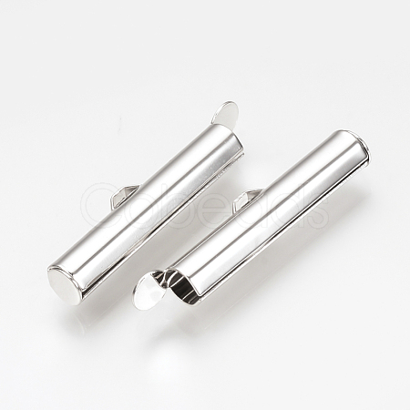 Brass Slide On End Clasp Tubes KK-Q735-285P-1