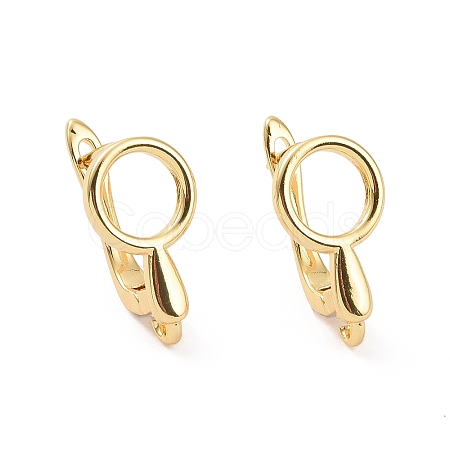 Brass Hoop Earring Findings with Latch Back Closure LS-KK-D086-11G-1