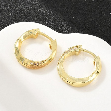 Brass Micro Pave Cubic Zirconia Hoop Earrings KK-CBAD104-04G-E-1