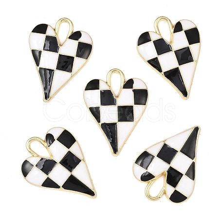5Pcs Rack Plating Alloy Enamel Pendants ENAM-YW0006-59D-1