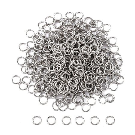 Tarnish Resistant 304 Stainless Steel Open Jump Rings X-STAS-Q186-02-4x0.6mm-1