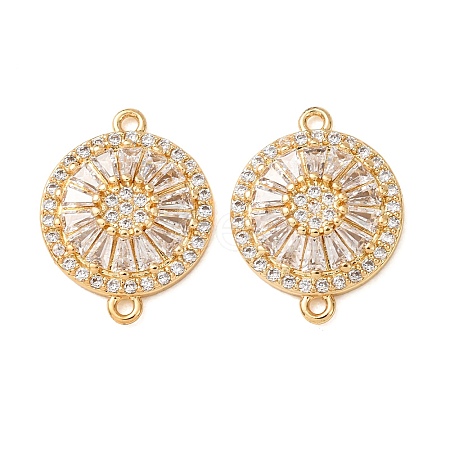 Brass Pave Clear Cubic Zirconia Connector Charms CU-CBA4579-06G-A-1