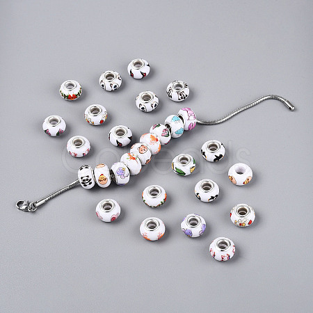 Opaque Resin European Beads RPDL-T004-01M-1