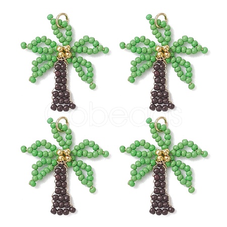 Glass Seed Beaded Pendants PALLOY-MZ01251-01-1