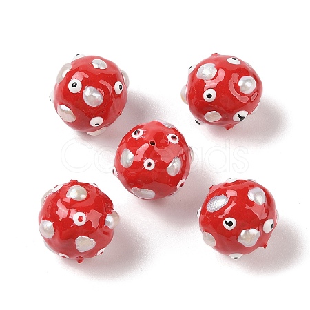 Natural Cultured Freshwater Pearl Enamel Beads PEAR-G014-03B-1