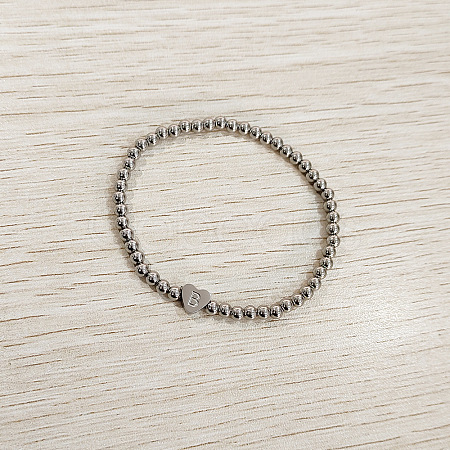 304 Stainless Steel Beads Stretch Bracelets for Women FS-WGC4F34-02-1