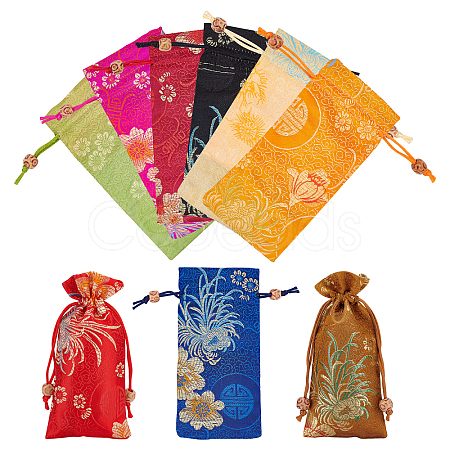 9Pcs 9 Colors Polyester Pouches ABAG-NB0001-31-1