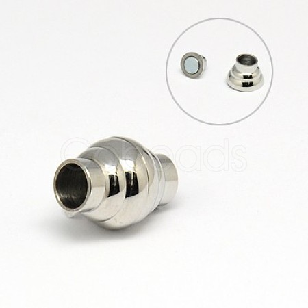 Tarnish Resistant 304 Stainless Steel Magnetic Clasps with Glue-in Ends STAS-K006-17C-1