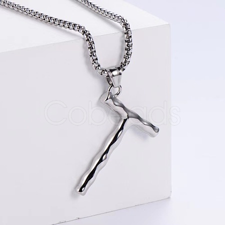 Minimalist chic collarbone necklace with 26 English letters design LW4134-46-1