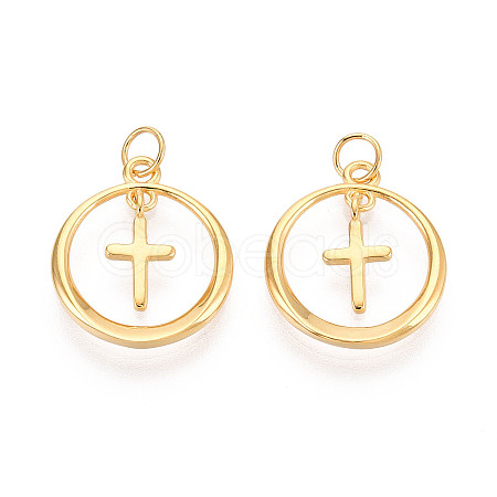 925 Sterling Silver Ring with Cross Pendants STER-N016-103G-1