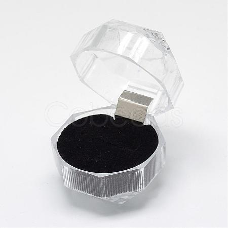 Transparent Plastic Ring Boxes OBOX-R001-04B-1