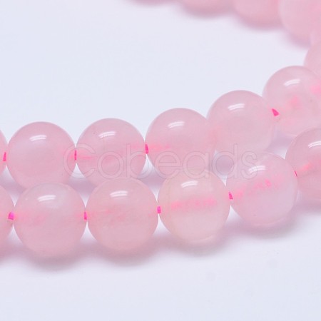 Pink Color Natural Madagascar Rose Quartz Beads Strands G-D654-10mm-1