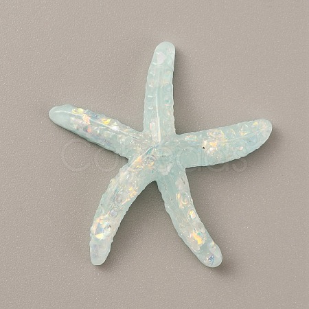 Starfish Translucent Resin Cabochons RESI-WH0028-16D-1