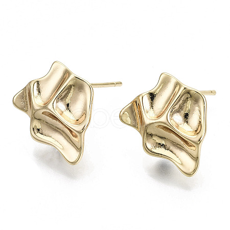 Brass Stud Earring Findings KK-N232-116-NF-1