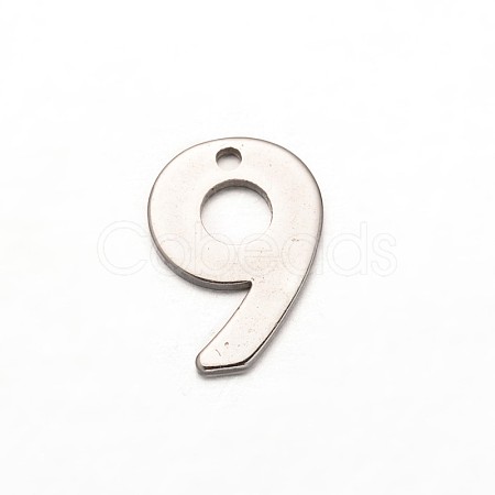 Tarnish Resistant Number 201 Stainless Steel Charms STAS-N082-04K-1