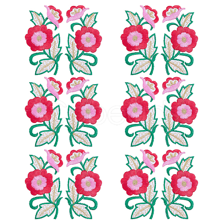 12Pcs Polyester Cotton Computerized Embroidery Thread Iron on Sew On Patches PATC-HY0002-09A-1