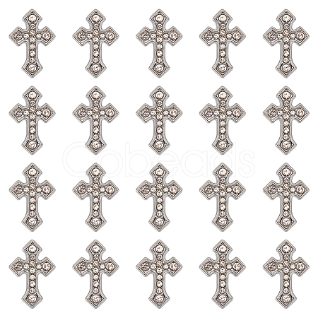 30Pcs Alloy Rhinestone Slide Charms FIND-SC0010-33-1