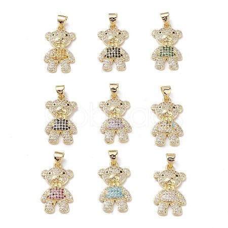 Brass Micro Pave Cubic Zirconia Pendants KK-M240-11-1