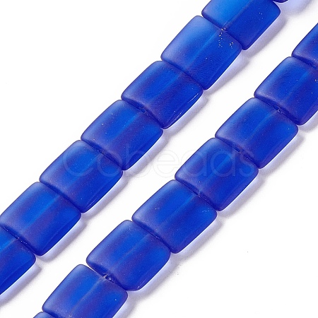 Transparent Frosted Glass Beads Strands FGLA-S001-01B-1