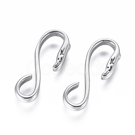 Non-Tarnish 304 Stainless Steel S Hook Clasps STAS-I120-12-P-1